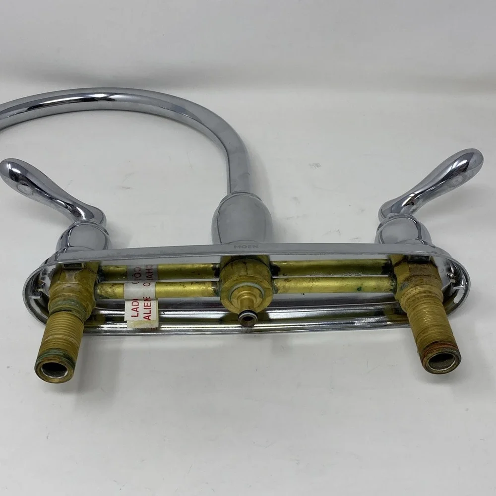 Moen Kitchen 2-Handle Standard 10 In Tall Bridge Arc Faucet in‎ Chrome Silver